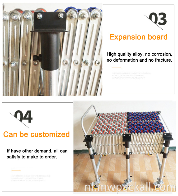 Factory Nieuw type Topverkoop Roller transportband /Uitbreidbare flexibele transportband met Power Model en zonder stroommodel